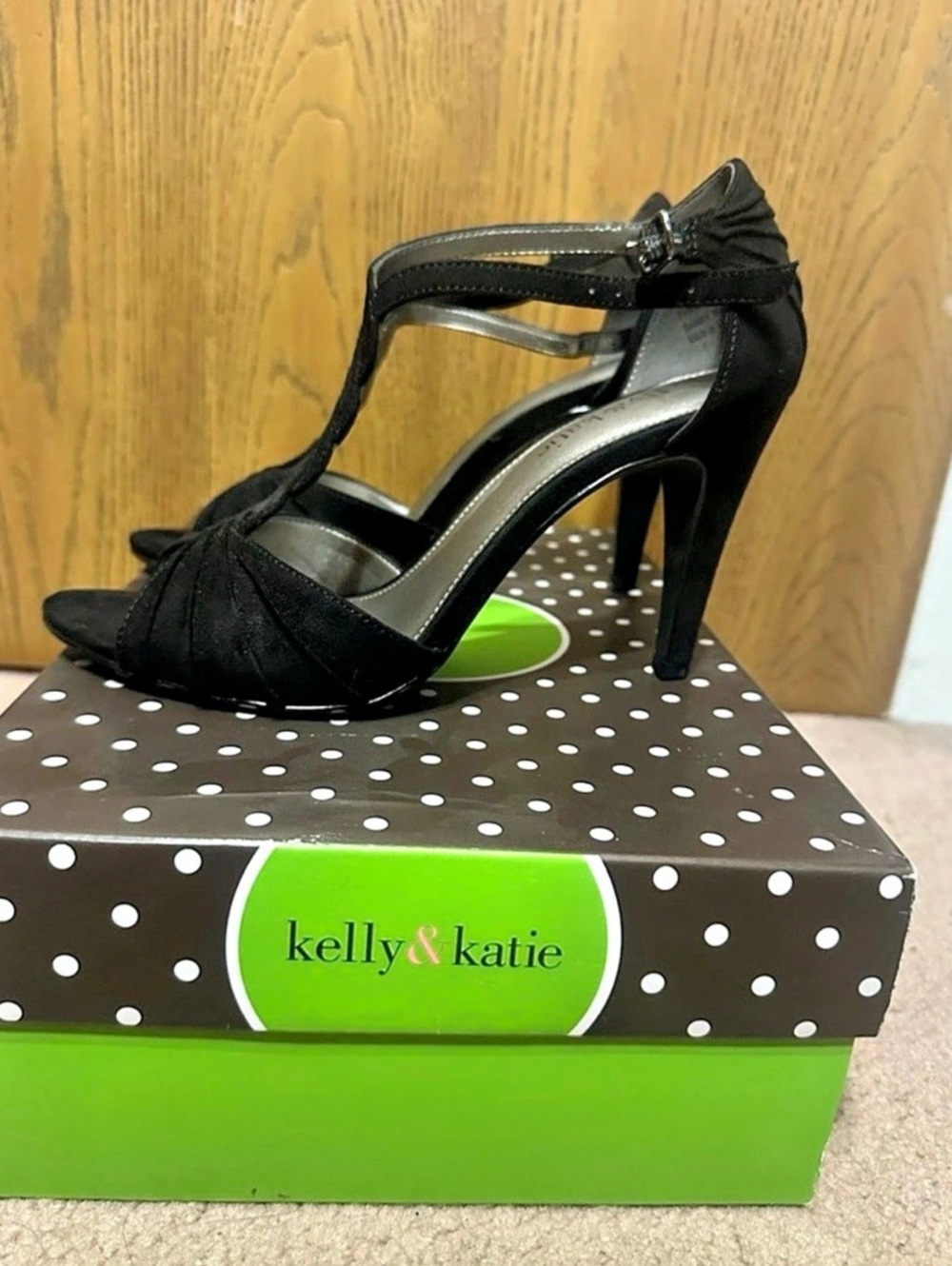 kelly & katie Black Strappy Heels Like New